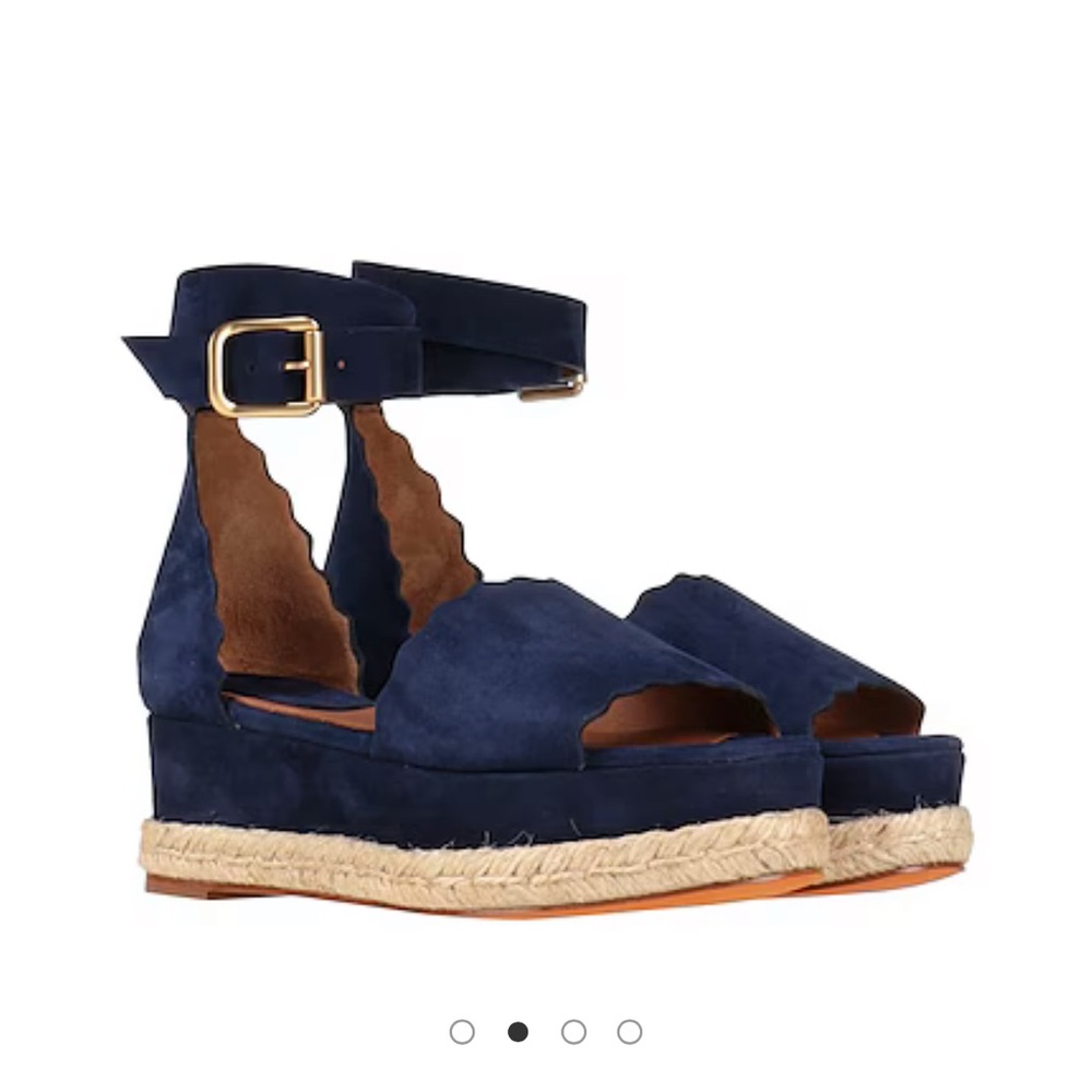 Chloe navy suede espadrille sz 41